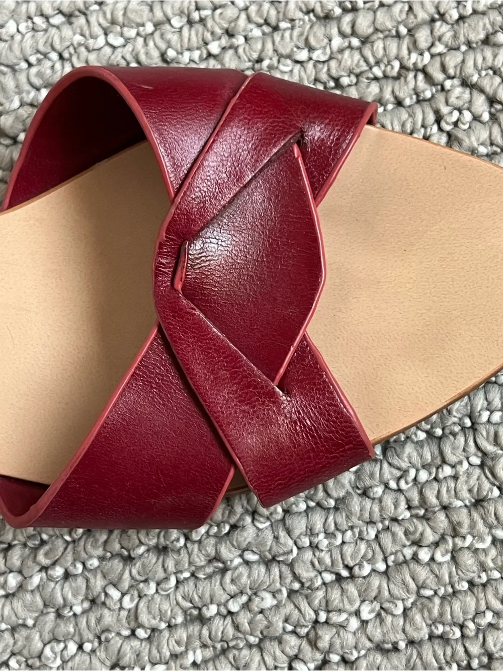 Women's Zara Red Leather Slingback Sandals - Picture 4 of 6